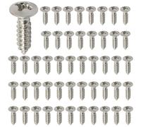 Waziaqoc 50 Pack 3mm Chrome Pickguard Screws, for Electric Bass Instrument, Compatible with Fender Strat, Tele, Stratocaster, Telecaster, Gibson LP, Les Paul, SG Models
