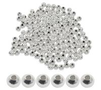 Waziaqoc 6mm Iron Silver Beads, 400-Pack of Round Ball Spacers 6mm Spacers Beads for Crafting DIY Bracelets, Necklaces Dangle Earrings