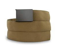 Wazoo Cache Belt, Anti-Theft Everyday Carry Belt for Travel and Outdoors - Stainless-Steel Buckle, Hidden Sleeve, Made in USA, Coyote Brown, Large
