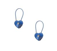 WAZUBC 2 Pcs Combination Lock, Mini 3 Digit Code Heart Lock Wire Rope Password Lock Keyless Resettable Travel Luggage Locks for Backpack, Gym Locker, Hasp, Case (Blue)