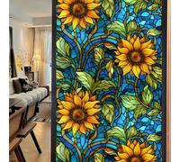 WAZUBC 2 Pcs Stained Glass Window Film, 45 * 100cm Static Cling PVC Matte Window Film Privacy Film for Window Glass Living Room Home Party Decoration (Style X)
