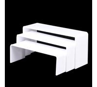 WAZUBC 3 Pcs Acrylic Display Stand Set, U Type Hand-Run Display Stand Showcase Jewelry Storage Rack Shop Accessories Makeup Organization Jewelry Showcase Rack (White)