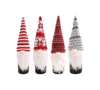 WAZUBC 4 Pcs Christmas Gnome Wine Bottle Covers, Santa Claus Xmas Wine Bottle Covers Bags for Whiskey Spirits Champagne