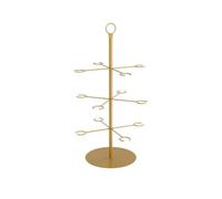 WAZUBC Cocktail Tree Stand for 12 Glasses, Champagne Cocktails Gin Hanging Display Stand for Beverage Cocktails Bar Party (Gold)