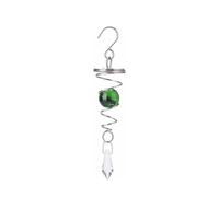 WAZUBC Crystal Ball Winds Chime, Garden Spiral Wind Spinner Gazing Ball Spiral Tail Spiral Tail Decorative Wind for Indoor Outdoor Decoration (Green)