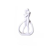 WAZUBC Exquisite Couple Figurine, Affectionate Couple Art Resin Statues Sculpture Home Decor Abstract Figurine Decorative Resin Statue for Wedding Home Office Decoration (White)