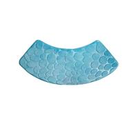 WAZUBC Fan Shaped Curved Bath Mat, Non Slip Bath Mats Washable Bathroom Mats Absorbent Shower Soft and Comfy Corner Bathroom Rug for Circular Shower ((Light Blue)