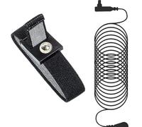 WAZUBC Grounding Wrist Strap, Grounding Wrist Band Grounding Wires Grounding Bracelet with Grounding Cord Earth Connected Grounding Wristband for Sleep (Black)
