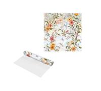 WAZUBC Rainbow Flower Window Film, Static Cling Privacy Film Plants Flowers Patterned Stained Glass Decorative Window Covering Stickers for Bedroom Living Room Kitchen Bathroom Offices (45 * 100cm)