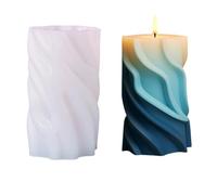 WAZUBC Silicone Wave Pattern Candle Moulds, Geometric Pillar Candle Mold for Soap Aromatherapy Candle Making Handmade Gift DIY Craft (Style 55)