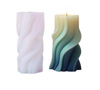 WAZUBC Silicone Wave Pattern Candle Moulds, Geometric Pillar Candle Mold for Soap Aromatherapy Candle Making Handmade Gift DIY Craft (Style 54)