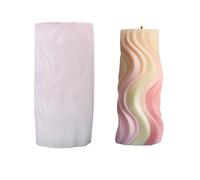 WAZUBC Silicone Wave Pattern Candle Moulds, Geometric Pillar Candle Mold for Soap Aromatherapy Candle Making Handmade Gift DIY Craft (Style 51)