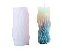 WAZUBC Silicone Wave Pattern Candle Moulds, Geometric Pillar Candle Mold for Soap Aromatherapy Candle Making Handmade Gift DIY Craft (Style 53)