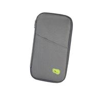 WAZUBC Small Travel Wallet Passport Holder, Multiple Compartments Lightweight Document Organizer for Credit Debit Cards, IDs, Documents, Money, Ticket (Grey)