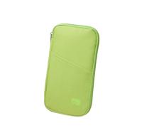 WAZUBC Small Travel Wallet Passport Holder, Multiple Compartments Lightweight Document Organizer for Credit Debit Cards, IDs, Documents, Money, Ticket (Green)