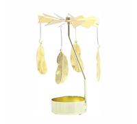 WAZUBC Spinning Candle Holder with Tray, Exquisite Golden Candle Holder with Elf Spinner Rotating Metal Tea Light for Table Centerpiece Valentine's Day (Style B)