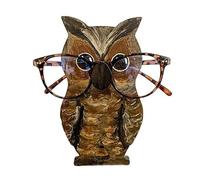 WAZUBC Wood Animal Glasses Holder, Creative Novelty Eyeglass Display Stand Creative Sunglasses Display for Home Offices Desk Decoration (Owl)