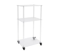 WAZYKJMDXX Clear Acrylic Rolling Stand, 3-Shelf Mobile Organizer with 4 Wheels (1 Locking Brake), Multi-Purpose Storage Cart for Printer, Books, Microwave