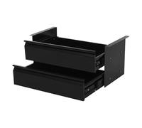 WAZYKJMDXX Under Desk File Organizer with 2 Sliding Tier Drawers, Sturdy Steel Construction for Office/Home, Holds iPad/Adapters/Supplies, Easy Assembly, 6.6lbs Weight Capacity