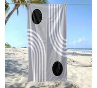 Wazylphin Beach Towel Black Grey White Travel Bath Towel Microfibre Lightweight Bathroom Large Beach Towels For Adults Sand Free Bath Sheets Quick Dry For Swimming Pool Holiday Gym Sport 100x200cm
