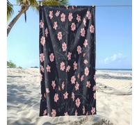Wazylphin Beach Towel Pink Flowers Travel Bath Towel Microfibre Lightweight Bathroom Large Beach Towels For Adults Sand Free Bath Sheets Quick Dry For Swimming Pool Holiday Gym Sport 100x200cm
