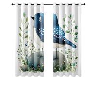Wazylphin Blackout Curtains Cute Animals Blue Thermal Eyelet Blackout Curtains For Living Room Reduce Noise Black Out Curtain Bedroom Curtains Eyelet Durable Polyester Sitting Room Curtin 2x75x166cm