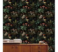 Wazylphin Wallpaper Green Leaf Mushroom Peel and Stick Self Adhesive Wallpaper for Living Room Bathroom Bedroom Art Deco Wall Paper Kitchen Wallpapers Removable 40X120cm/4 roll