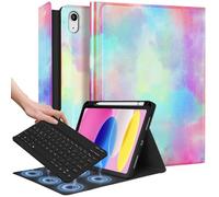 Wazzasoft for iPad 10th Generation Case with Keyboard - for iPad A16 Cases Pencil Holder 10.9 Inch Cover Women Girls Cute Girly Colorful Unique Design Funda for Apple Tablet 10th/11th gen