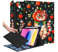 Wazzasoft for iPad 10th Generation Case with Keyboard - for iPad A16 Cases Pencil Holder 10.9 Inch Cover Women Girl Cute Girly Teen Cat Unique Design Funda for Apple Tablet 10th/11th gen