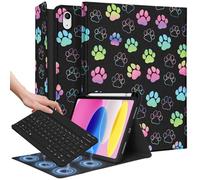 Wazzasoft for iPad 10th Generation Case with Keyboard - for iPad A16 Cases Pencil Holder 10.9 Inch Cover Women Girl Cute Girly Teen Dog Paw Unique Design Funda for Apple Tablet 10th/11th gen