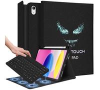 Wazzasoft for iPad 10th Generation Case with Keyboard - for iPad A16 Cases Pencil Holder 10.9 Inch Cover Men Boys Cute Teen Cool Black Fun Funny Design Funda for Apple Tablet 10th/11th gen