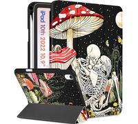 Wazzasoft for iPad A16 Case 2025 - for iPad 10th Generation Case Cute Women Girls eens Mushroom Design Unique Cool with Pencil Holder Auto Sleep/Wake Tablet Cover for Apple 11/10 10.9 Inch