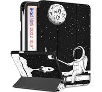 Wazzasoft for iPad A16 Case 2025 - for iPad 10th Generation Case Cute Women Girls Kids Teens Astronaut Design Unique with Pencil Holder Auto Sleep/Wake Tablet Cover for Apple 11/10 10.9 Inch