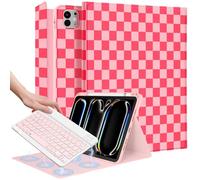 Wazzasoft for iPad Pro 11 inch Case 2024 M4 with Keyboard - Pencil Holder Folio Tablet Cover Women Girls Cute Black Flower Unique Design for Apple Pro 11 A2925 A2926 A3007