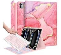 Wazzasoft for iPad Pro 13 inch Case 2024 M4 with Keyboard - Pencil Holder Folio Tablet Cover Women Girls Cute Kawaii Flower Art Unique Design for Apple Pro 13 A2925 A2926 A3007