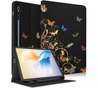 Wazzasoft for Samsung Galaxy Tab S9 FE 5G Case - Folio Cover with Pencil Holder - Cute Fashion Design - Girly Kawaii Butterfly Pretty Tablet Case for Tab S9 FE 10.9''