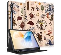 Wazzasoft for Samsung Galaxy Tab S9/S9 FE/S10/S10 FE/S10 Lite Case 10.9 Inch - Smart Folio Cover with Build-in Pencil Holder Women Girls Design for Samsung Tablet S9 Cover 11 inch,West Cowboy