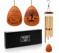 Wazzio Anniversary Wind Chimes, 50th for Couples Parents Mom Dad, Romantic Gifts Decorations for Garden Home Outdoors, Marriage Keepsake Gift Ideas, 25in