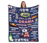 Wazzio Korean Blanket 50"x60", Ideal Friends Blanket Korean Gifts for Women, Special Flannel Blanket Gift on Sofa Couch, Koreans Drama Gift for Women