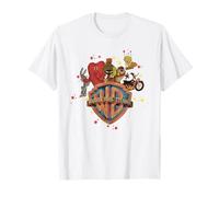 WB 100: Looney Tunes WB Shield Full Colour Logo Bugs Bunny T-Shirt
