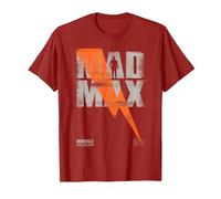 WB 100: Mad Max The Road Warrior Lightning Bolt T-Shirt, Men, Cranberry Red, Small