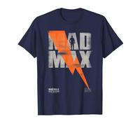 WB 100: Mad Max The Road Warrior Lightning Bolt T-Shirt, Men, Navy Blue, Large