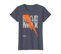 WB 100: Mad Max The Road Warrior Lightning Bolt T-Shirt, Women, Heather Blue, 3X-Large