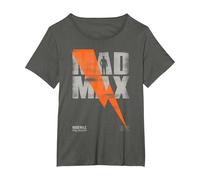WB 100: Mad Max The Road Warrior Lightning Bolt T-Shirt, Women's Plus, Asphalt Grey, 1X