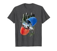 WB 100: The Matrix Red or Blue Pill T-Shirt, Men, Dark Heather Grey, Large