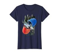 WB 100: The Matrix Red or Blue Pill T-Shirt, Women, Navy Blue, XX-Large