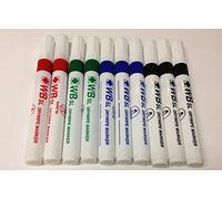 WB PACK OF 10 ASSORTED SL WHITEBOARD FLIPCHART MARKER PENS. 3x BLACK, 3x BLUE, 2x RED, 2x GREEN. BULLET TIP. DRYWIPE