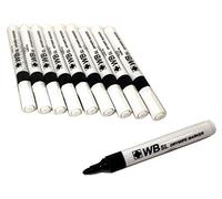 WB SL 8x Black Whiteboard Flipchart Drywipe Marker Pens Pen Bullet Tip Kids School Office