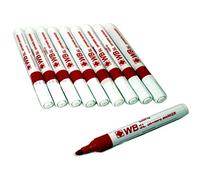 WB SL 8x Red Whiteboard Flipchart Drywipe Marker Pens Pen Bullet Tip Kids School Office