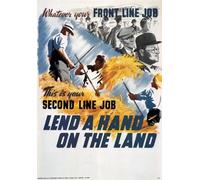 WB11 Vintage WW2 Lend A Hand On The Land British WWII World War Poster Re-Print Reproduction Print Card - A5 (148mm x 210mm)